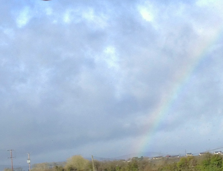 A RAINBOW IN IRELAND! I couldn't follow it because i was on a bus...