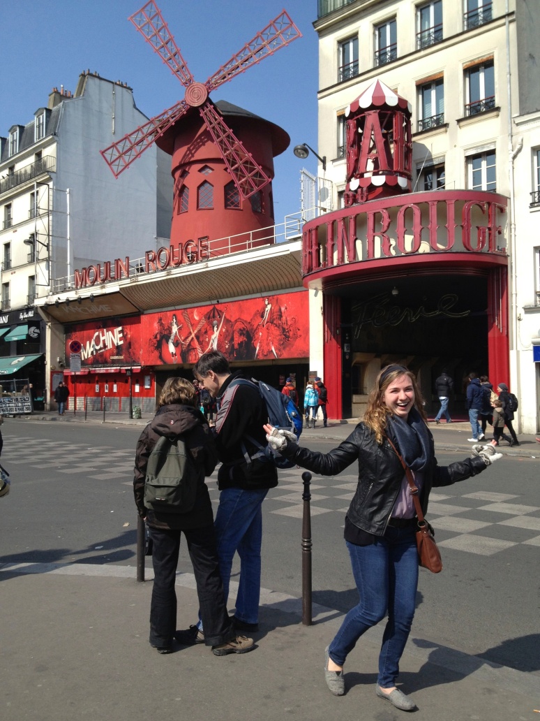 I couldn't get my friends to join me in the Can-Can outside of the Moulin Rouge...which is what I'm attempting to do by the way. 